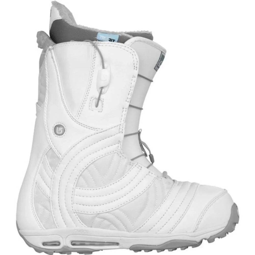 NEW! Burton Emerald Snowboard Boots! Size 5 or 5.5 White With Cool Woven Pattern
